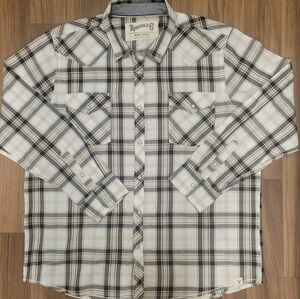 Roebuck & Co Pearl Snap Western Shirt Plaid